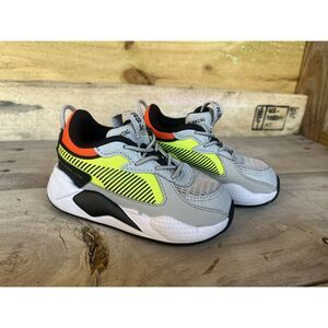 Puma Toddler's RS-X Hard‎ Drive Sneaker Shoes Gray Yellow Slip On US 5C